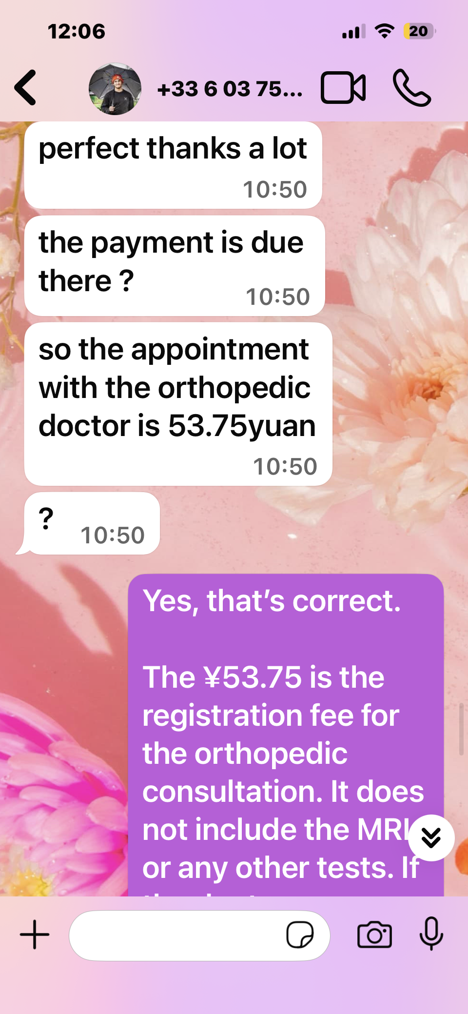 Patient confirming everything