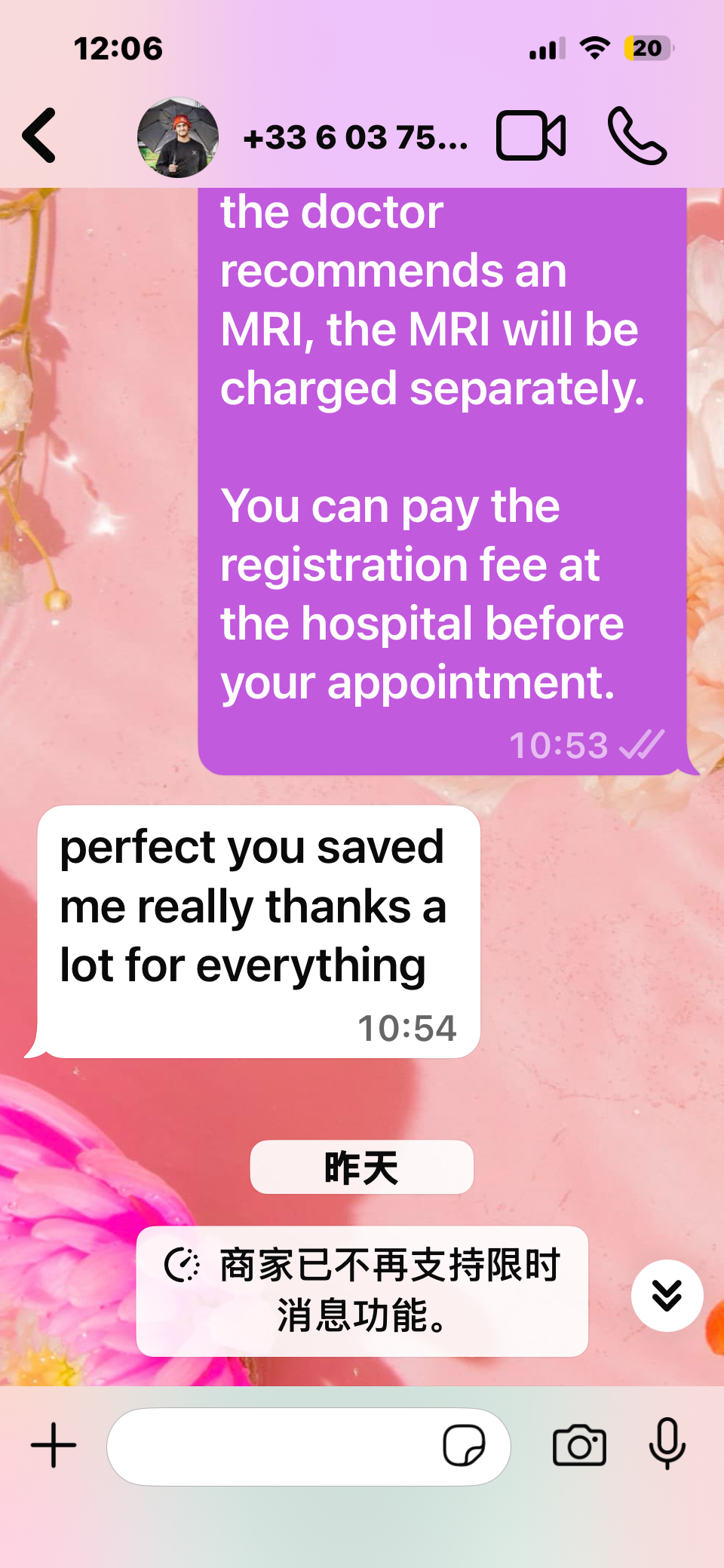 Final WhatsApp conversation