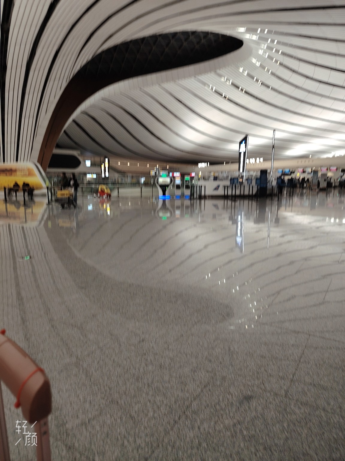 Arrival walkway inside Beijing Capital Airport