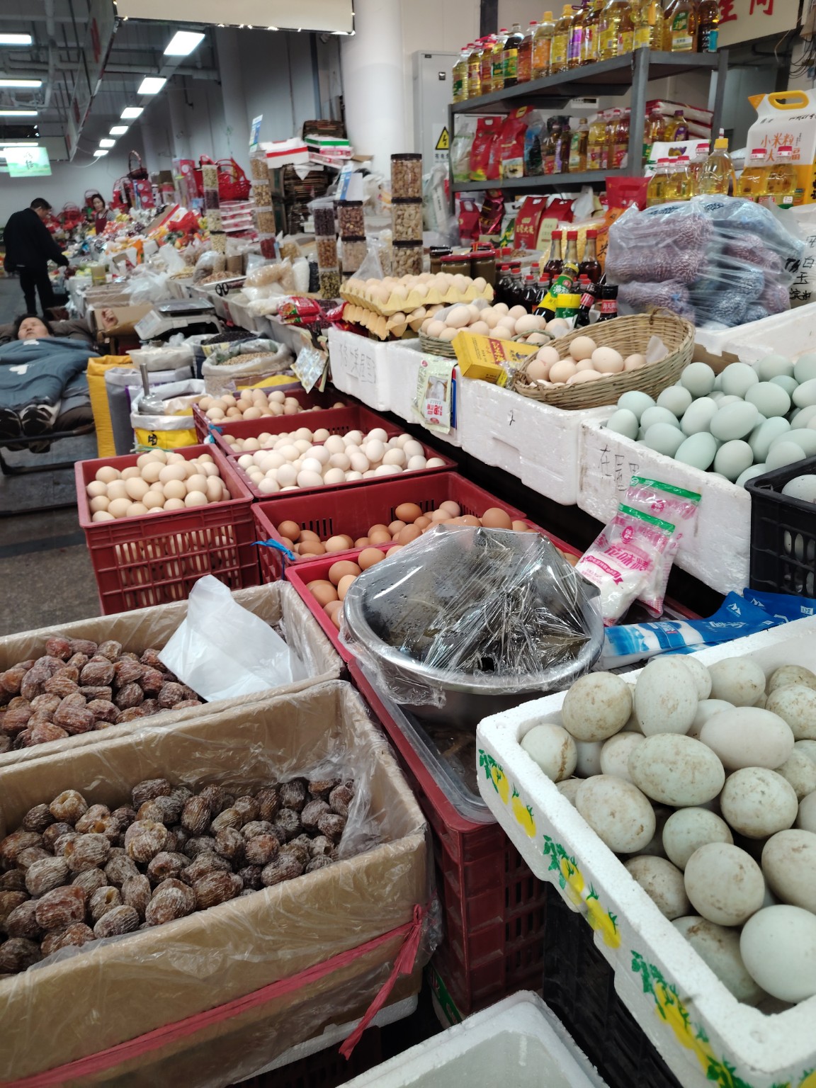 Eggs and daily food in a Beijing market