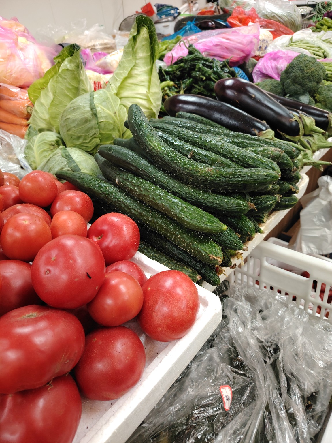 Fresh vegetables in a Beijing local market